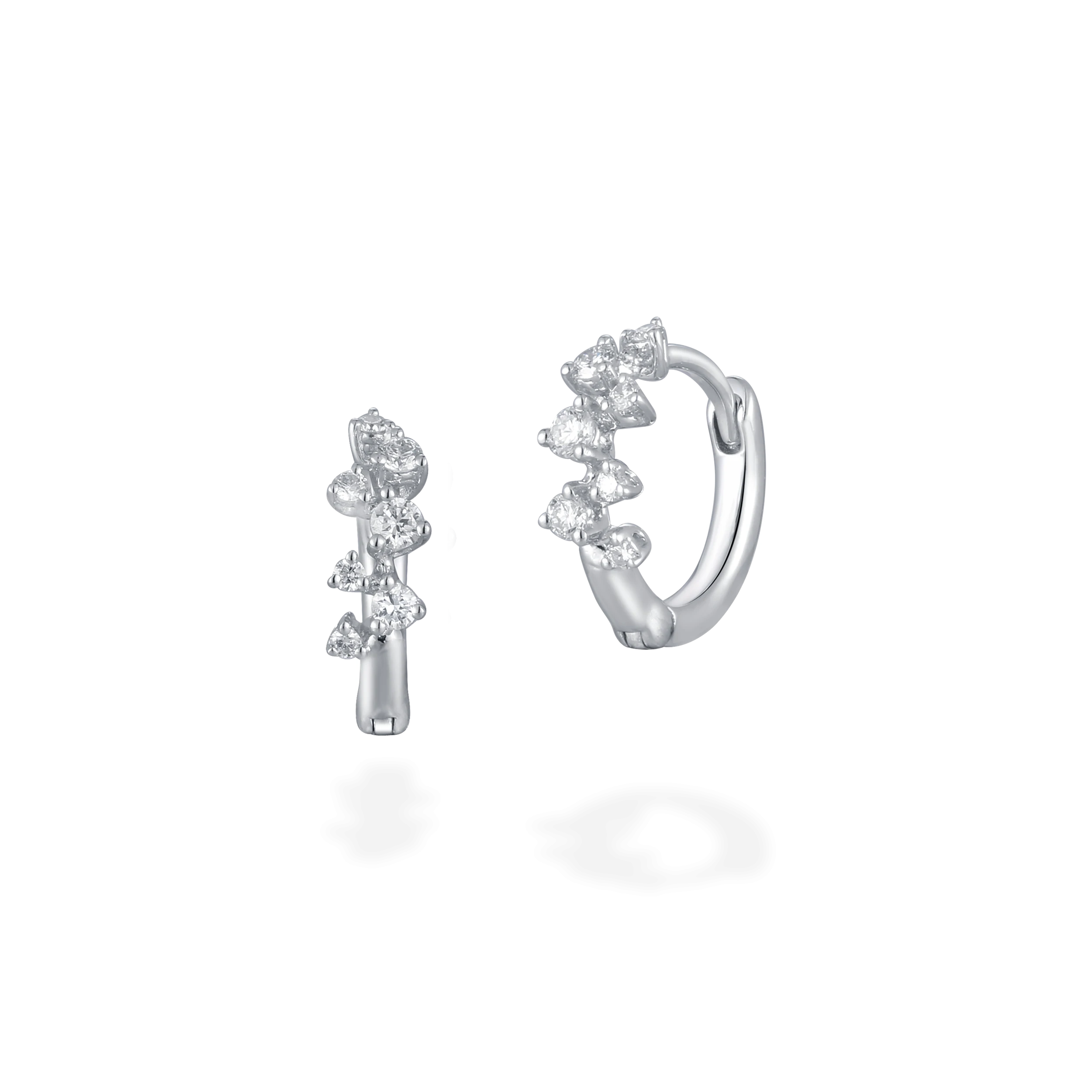 Cluster diamond huggies 6mm
